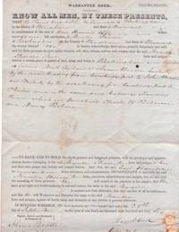 DEED FOR LAND IN ROCKINGHAM, VERMONT, SOLD BY EARL AND CAMPBELL TO MARILLA STODDER FOR $150, SIGNED 28 SEPTEMBER 1846 DEED FOR LAND IN ROCKINGHAM, VERMONT, SOLD BY EARL AND CAMPBELL TO MARILLA STODDER FOR $150, SIGNED 28 SEPTEMBER 1846