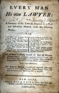 Every man his own lawyer, or, A summary of the laws of England, in a new and instructive method, under the following heads, viz. I. Of actions and remedies  II. Of courts, attornies and solicitors  III. Of estates and property  IV. Of the laws relating to marriage  V. Of the Liberty of the Subject  VI. Of the King and his prerogative  VII. Of publick offences  all of them so plainly treated of that all manner of persons may be particularly acquainted with our laws and statutes, concerning civil and criminal affairs, and know how to defend themselves and their estates and fortunes, in all cases whatsoever
