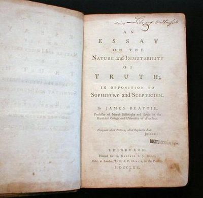Image for An Essay on the Nature and Immutability of Truth; in Opposition to Sophistry and Scepticism