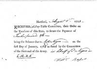 Receipt for pay due to "Cato Negro" for service during the American Revolution