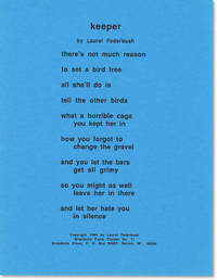 Broadside Poem: "keeper
