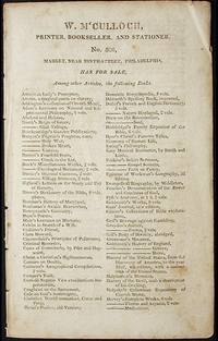 W. M'Culloch, Printer, Bookseller, and Stationer [bookseller's catalog]
