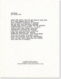Broadside Poem: "Untitled