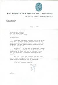 ALFRED C EDWARDS TLS signed 1968 PUBLISHING Holt Rinehart & Winston, Chairman of the Board ALFRED C EDWARDS TLS signed 1968 PUBLISHING Holt Rinehart & Winston, Chairman of the Board