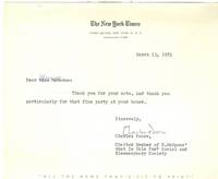 CHARLES POORE TLS signed 1951 PUBLISHING New York Times CHARLES POORE TLS signed 1951 PUBLISHING New York Times