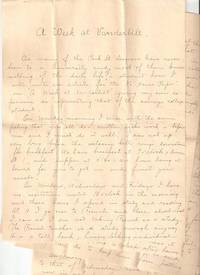 HANDWRITTEN ARTICLE,  "A WEEK AT VANDERBILT,"  BY A GRADUATE STUDENT AT THE TURN OF THE 20TH CENTURY