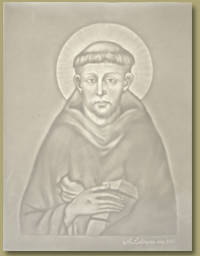 Light-and-shade watermark depicting Cimabue's  "San Francesco D'Assisi
