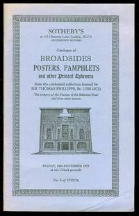 Catalogue of Broadsides, Posters, Pamphlets and Other Printed Ephemera