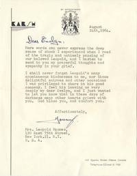Karsh Writes A Condolence Letter