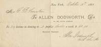 Autograph receipt for lessons by the noted 19th century American dancing master