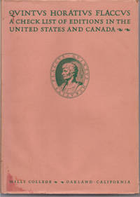 Quintus Horatius Flaccus.  Editions in the U.S. and Canada