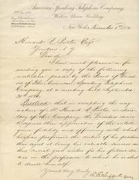 An Early Western Union Telephone Company Accepts An Employee’s Resignation