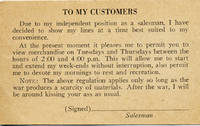 A Novelty "Calling Card" for a War-time Traveling Salesman