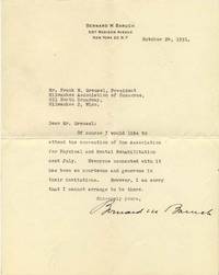 Bernard Baruch Tactfully Declines A Guest Appearance