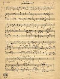"Unfall." Song for voice and piano. Autograph musical manuscript signed. The complete song. [Subtitle]: Undated, but 1888