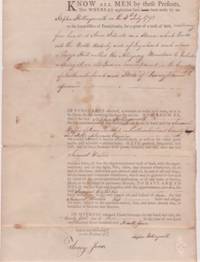 PRINTED AND HANDWRITTEN LAND-OFFICE-OF-PENNSYLVANIA TRANSFER OF PROPERTY FROM STEPHEN HOLLINGSWORTH TO SAMUEL WALLIS, 1794 PRINTED AND HANDWRITTEN LAND-OFFICE-OF-PENNSYLVANIA TRANSFER OF PROPERTY FROM STEPHEN HOLLINGSWORTH TO SAMUEL WALLIS, 1794