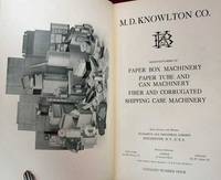 M. D. KNOWLTON CO. Manufacturers of Paper Box Machinery. Paper Tube and Can Machinery. Fiber and Corrugated Shipping Case Machinery. Catalogue Number Four M. D. KNOWLTON CO. Manufacturers of Paper Box Machinery. Paper Tube and Can Machinery. Fiber and Corrugated Shipping Case Machinery. Catalogue Number Four