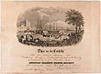 [American Seamens Friends Society, engraved certificate with manuscript additions] This is to certify That "Rev. Leander Thompson" by a Donation of "Twenty" Dollars from "his congr. in S Hadley is constituted a" Life "Member" of the American Seamen's Friend Society New York. "Febr 5th" 18"48 Edward Richardson" President. "Charles N. Talbot" Treasurer. Attest. "John Spaulding" Secretary