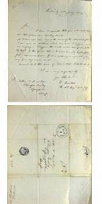 Letter handwritten and signed by Lieut. Electus Backus (1804-1862). Order for an Infantry sword
