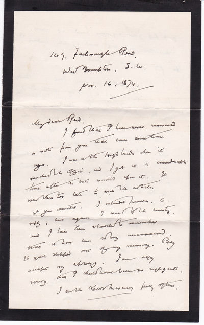 Image for AUTOGRAPH LETTER TO LEEDS MERCURY EDITOR THOMAS WEMYSS REID SIGNED BY SCOTTISH JOURNALIST JAMES MACDONELL.