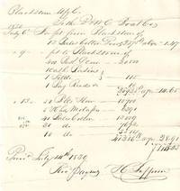 HANDWRITTEN RECEIPT FOR GOODS SOLD TO THE P&WC BOAT CO [Phila & West Chester Boat Co?], JULY 14, 1830, SIGNED BY H. GRIFFIN