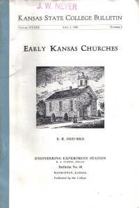 Early Kansas Churches Early Kansas Churches