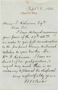 William Waldorf Astor Signed Letter