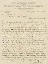 A Very Early Letter Mentioning Lighting: “Give Him The Name Of The Best Lighting Apparatus…Here Is On The Draughting Board Of One Of Our Architects, A Plan For A Reformatory…I Want To Incorporate Our Lighting Therein”