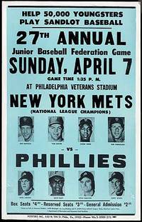 (Poster:) 27th Annual Junior Baseball Federation Game