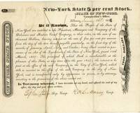 New York State Bond Signed by Comptroller William Learned Marcy