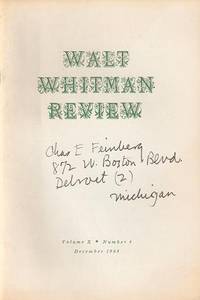 WALT WHITMAN REVIEW: