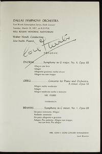José Iturbi Autograph--program from 1957 Greig Piano Concerto performance with the Dallas Symhony Orchestra José Iturbi Autograph--program from 1957 Greig Piano Concerto performance with the Dallas Symhony Orchestra