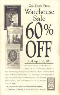 Oak Knoll Press Warehouse Sale Oak Knoll Press Warehouse Sale