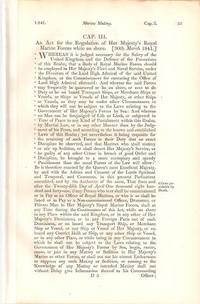 AN ACT FOR THE REGULATION OF HER MAJESTY'S ROYAL MARINE FORCES WHILE ON SHORE (30th March 1841) AN ACT FOR THE REGULATION OF HER MAJESTY'S ROYAL MARINE FORCES WHILE ON SHORE (30th March 1841)