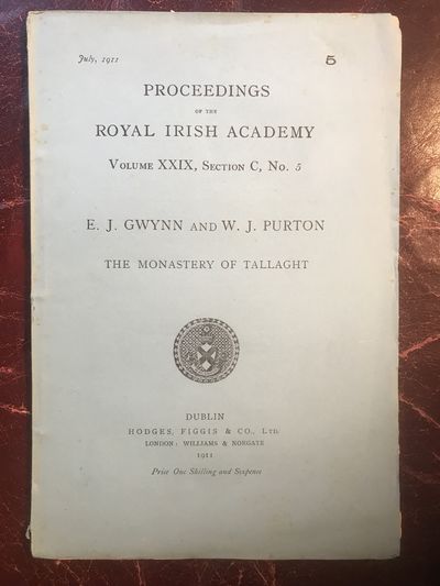 Image for The Monastery Of Tallaght Proceedings Of The Royal Irish Academy Volume XXIX Section C. No. 5