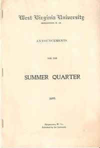 ANNOUNCEMENTS FOR THE SUMMER QUARTER, 1899 ANNOUNCEMENTS FOR THE SUMMER QUARTER, 1899