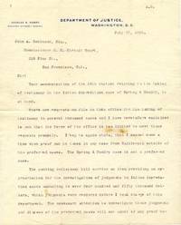 Justice Department Official Writes In 1894 About Ongoing Indian Depredation Cases