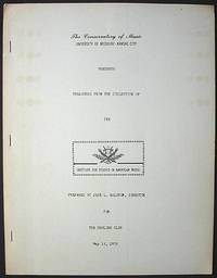 Treasures From the Collection of the Institute for Studies in American Music . . . For the Grolier Club, May 15, 1972