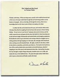 Signed Faircopy of the first page of The Naked and the Dead