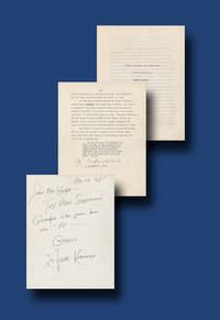 A Rare Jack Kerouac ALS! Grandpa, a character in Kerouacs yet to be published Pic, concurs with the A given to a student for her critique of his autobiographical novel, Maggie Cassidy