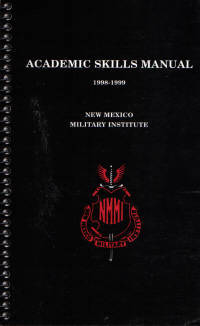 Academic Skills Manual 1998-1999 Academic Skills Manual 1998-1999