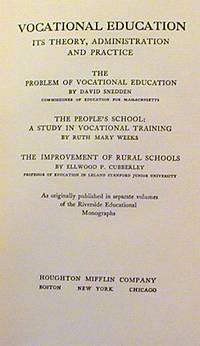 Vocational Education: Its Theory, Administration and Practice