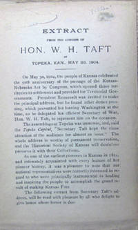 Extract from the address of Hon. W. H. Taft at Topeka, Kan., May 30, 1904