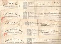AMERICAN LINE, LIVERPOOL TO PHILADELPHIA -- Five (5) shipping manifests/ bills of lading, specifying the goods shipped and the steamship carrying each shipment: AMERICAN LINE, LIVERPOOL TO PHILADELPHIA -- Five (5) shipping manifests/ bills of lading, specifying the goods shipped and the steamship carrying each shipment: