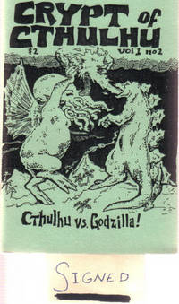 Crypt of Cthulhu, Volume 1, # 2, Yuletide 1981:  Cthulhu Vs. Godzilla  ---signed By Brian Lumley