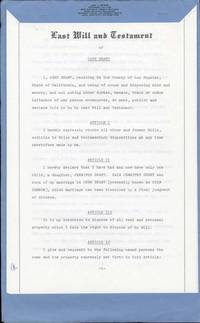 Cary Grant’s Will, Signed By Him Fifteen Times