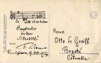 Autograph musical quotation signed and dated October 17, 1937