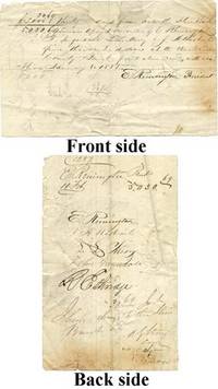 Eliphalet Remington Double Signed Promissory Note