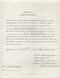Legendary Golfer Ben Hogan Fills Out an Exemption Certificate