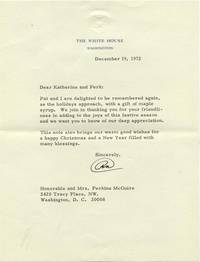 President Nixon Sends Christmas Greetings To His Long Time Friend Perkins Mcguire